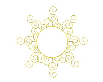 Sun embroidery design