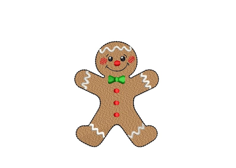 Gingerbread Man Embroidery Design, 3 Sizes, Instant Download Etsy