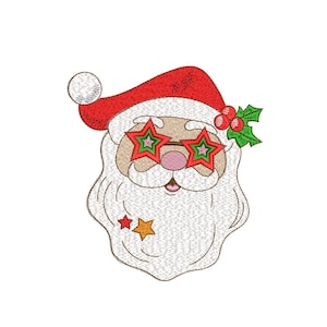 Santa embroidery design, Merry Christmas embroidery file, 3 sizes, Instant download