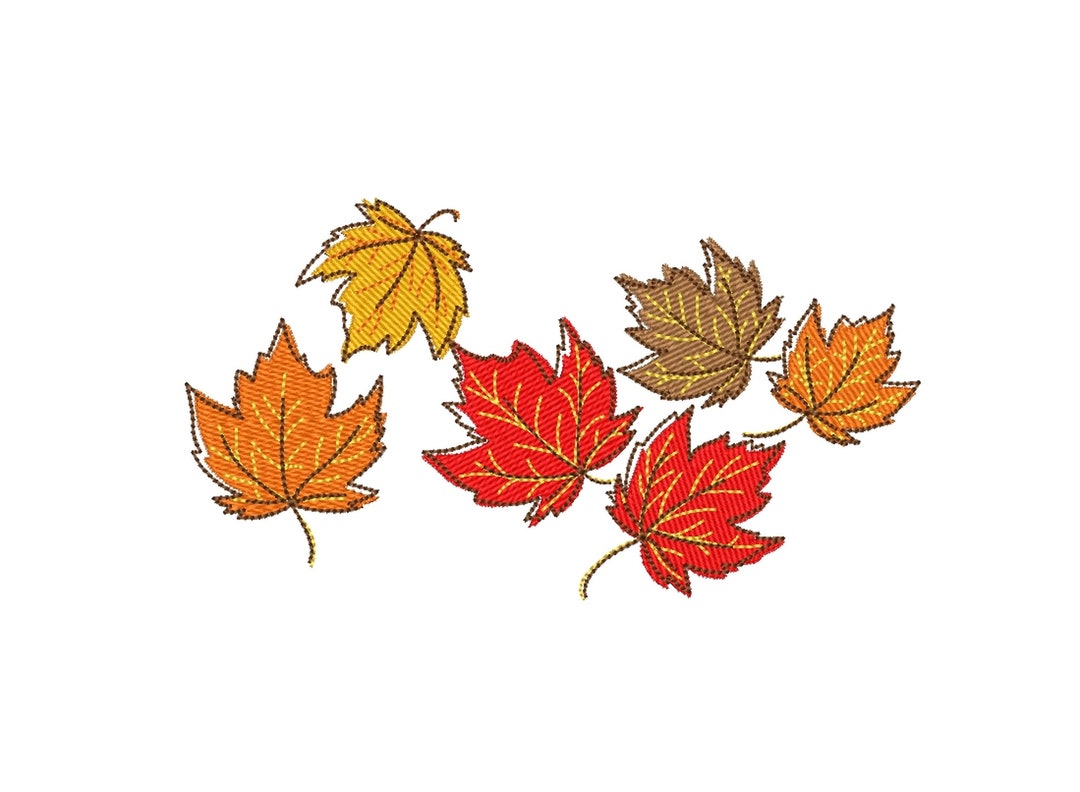 Maple Leaves Machine Embroidery Design, Fall Embroidery Design, 4 Sizes