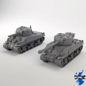 Sherman Tank WW2 Juegos de mesa Impresión 3D 32/28/20/15/10