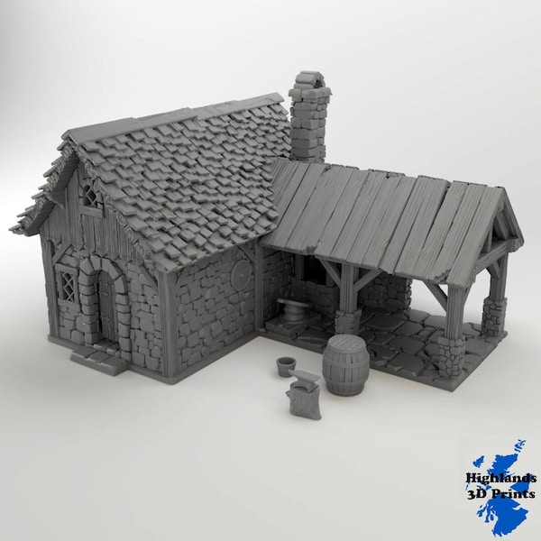 Blacksmiths Scatter Terrain Tabletop Gaming DnD 3D Print 32/28/20/15mm