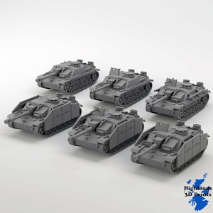 Stugg III WW2 Tabletop Gaming 3D Print 32/28/20/15/10