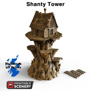 Shanty Tower Scatter Terrain Tabletop Gaming DnD 3D Print 32/28/20/15/10mm