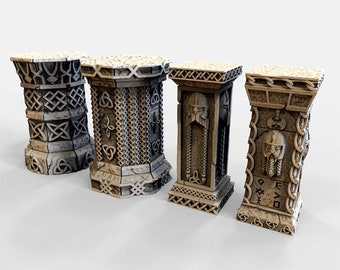 Krasnoludzkie Starożytne Kolumny Rozrzucone Tereny Gry Stołowe DnD Wydruk 3D 32/28/20/15/10 mm