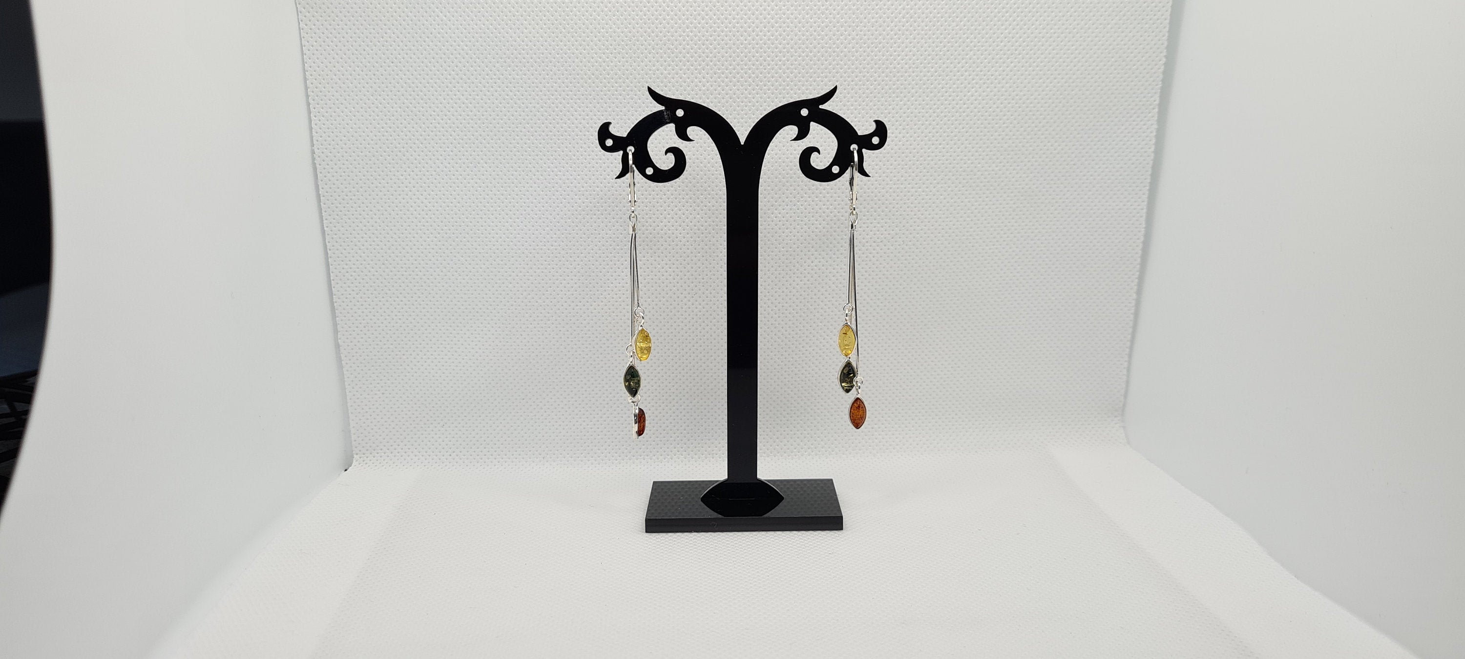 Multi-Farbe Bernstein Ohrringe Hebel zurück Bernstein | Etsy