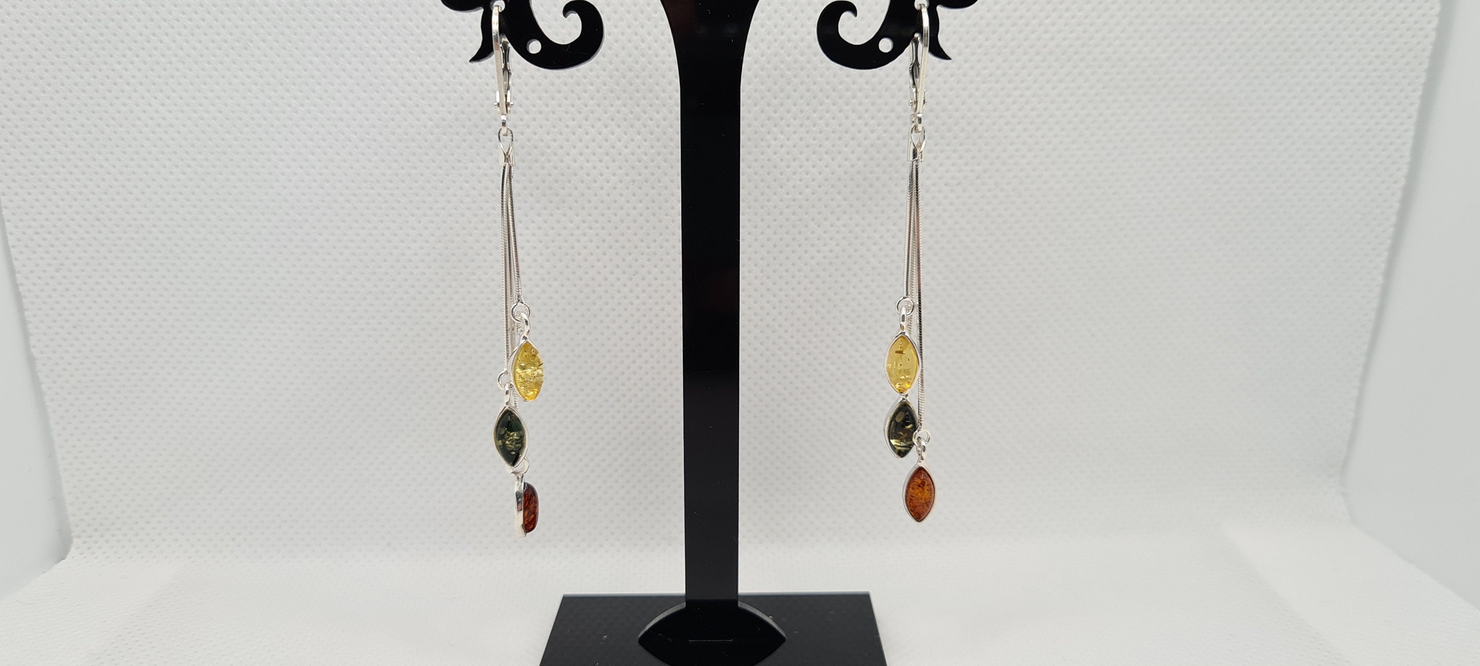 Multi-Farbe Bernstein Ohrringe Hebel zurück Bernstein | Etsy