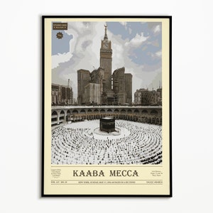 The Holy Kaabah Poster. Masjid al Haram, Kaaba, The Sacred City / Place in Mecca. Hadj Hajj Umra Umrah Islam Printable Gift Wall art Decor