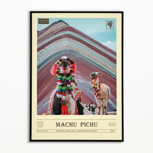 Vintage Travel Poster Peru, Vintage Travel Print of Machu Pichu Peru, Machu Picchu illustrated art, Machu picchu travel print travel poster