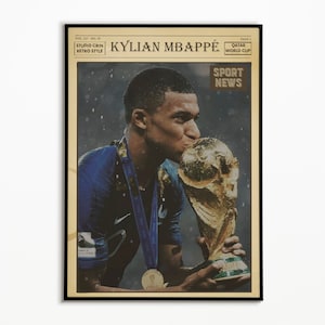 Mbappe poster, Kylian Mbappe print, France art print, wall art, man cave, world cup qatar 2022, france