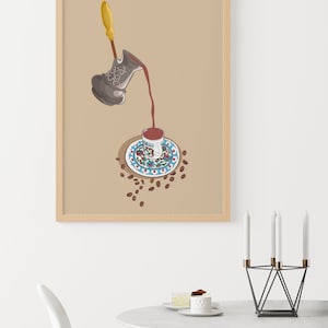 Turkish coffee  art print, Turkish wall art, Islamic wall art,   Turkish style decor,  Arab wall art, Arab art prints