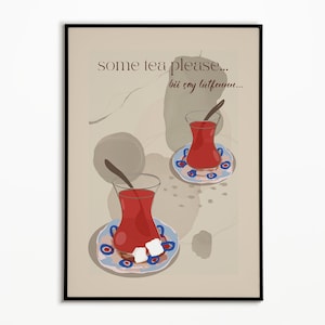 Keep calm, Islamic Art, Wall decoration, islamic wall art, islamic decor, turkishtea, tea poster,