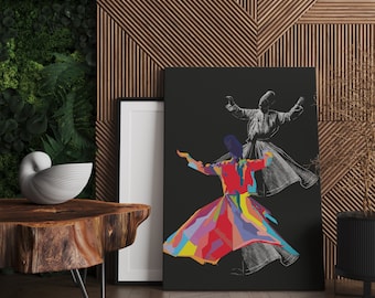 ТУРЕЦКИЙ ДЕРВИШ - Оригинальный художественный принт в качестве эстетического декора стен, вчера кружащийся дервиш