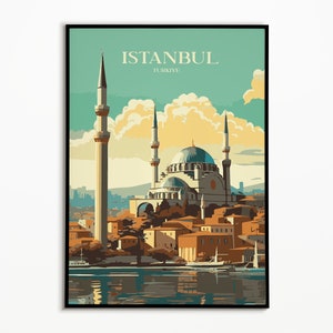 Istanbul city print, Istanbul travel poster, Turkey travel gift, Istanbul digital download, Turkey poster, Istanbul gift, digital poster