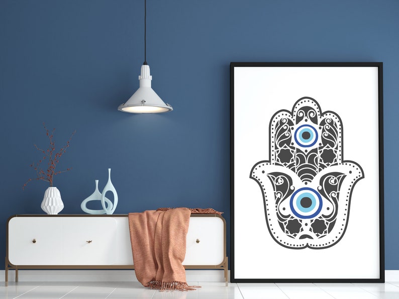 Hamsa Hand of Fatima and Evil Eye Wall Art Prints Esoteric - Etsy