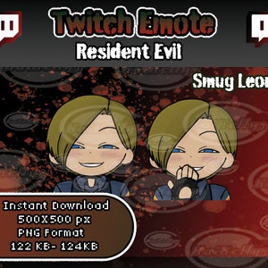 Pack d&#39;émoticônes Twitch inspiré de Smug Leon | Inspiré d&#39;Anya, suffisant