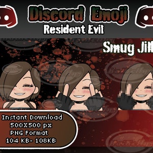 Smug Flipping Off Jill smug Anya Inspired Discord Emoji/Emote Pack !!READ description before buying!!