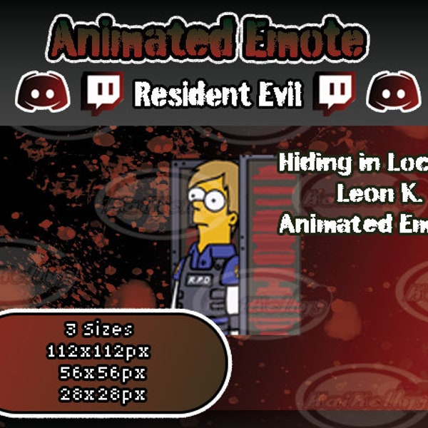 DBD Animated Pixel LOW QUALITY Emote Leon & Homer Simpson Inspired Hiding in Locker Meme| funny emote