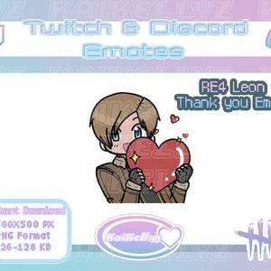 DBD Emote RE4 Leon Kennedy Inspired Hugging a Heart/Thank you cheap chibi emote
