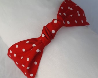 Red spotted knotted hairband, gift for women, gift for teens, gift for tweens - girls, pilates hairband, yoga hairband, exercise hairband