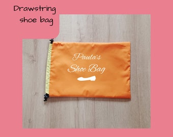 Personalised Water Resistant Adult Drawstring Shoe Bags Perfect For Keeping Wet or Dirty Shoes Separated in Your Luggage