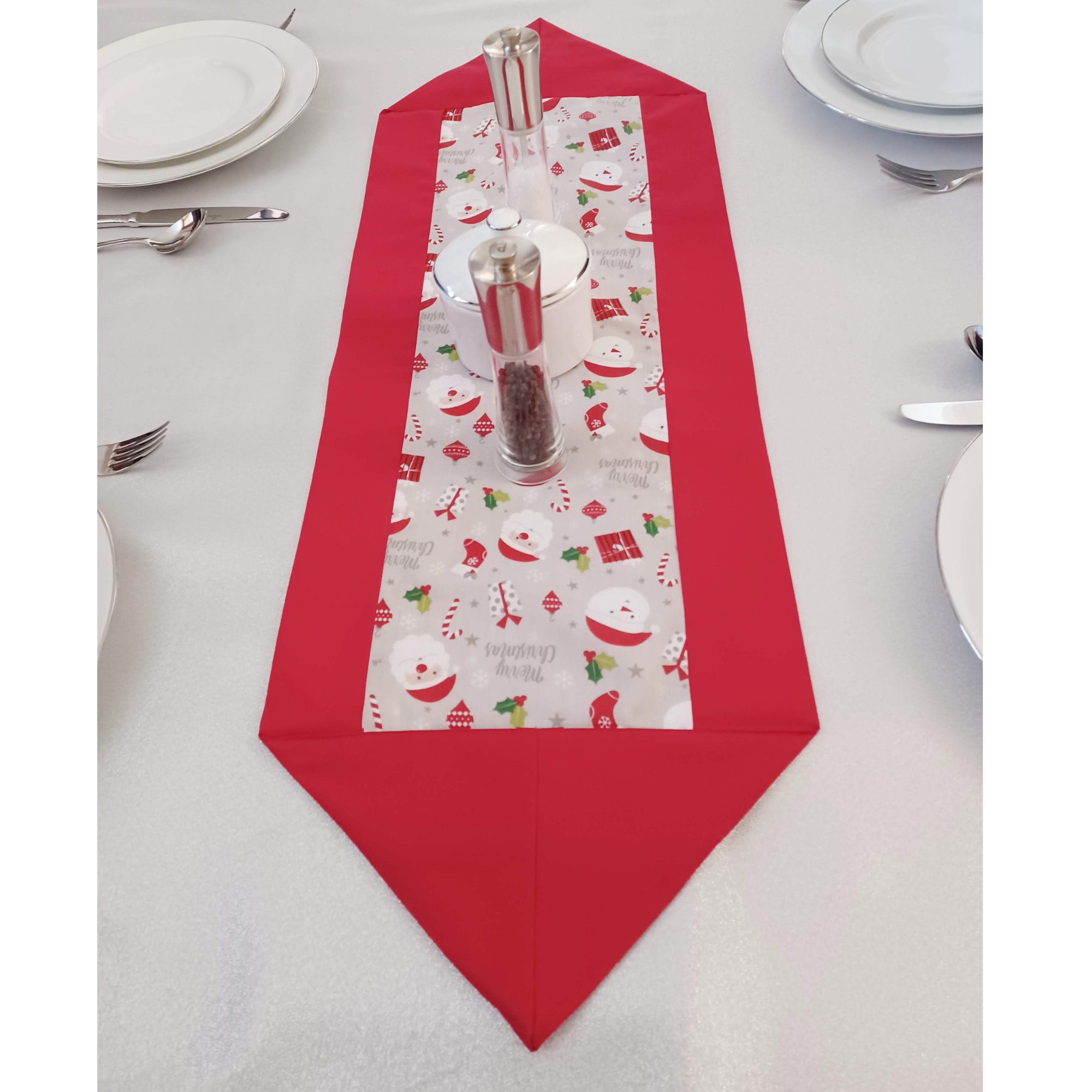 Christmas Table Runner Santa Design Xmas Table Runner Table Etsy UK