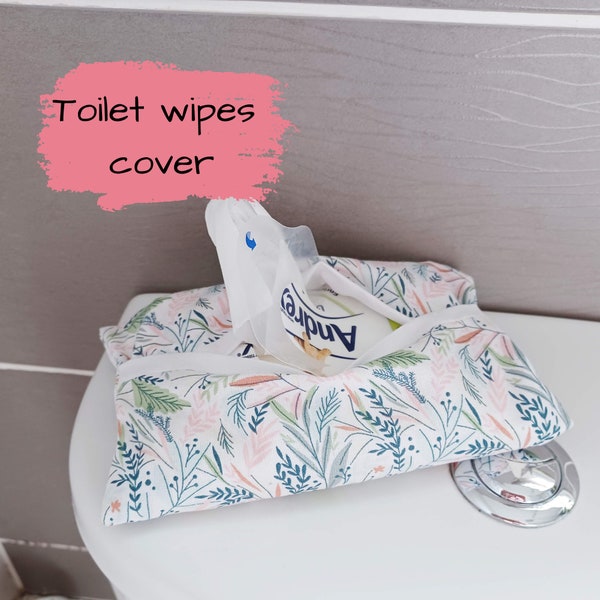 Toilet Tissue Cover: Practical Cotton Cover To Store Your Flushable Toilet Wipes, Machine Washable Sustainable Bathroom Accessory