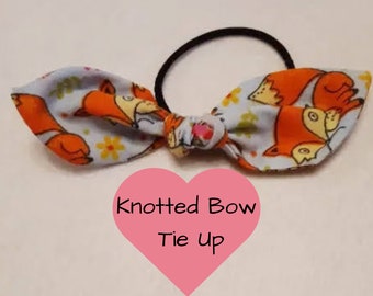 Foxy Knotted Bow Hair Tie, Girls Hair Accessory