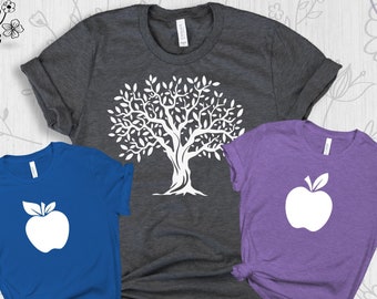 Matching parent baby, Apple Never Falls Far Tree T-shirt, Mens Organic Cotton T-Shirt, Dad Matching Son Daughter Baby Family