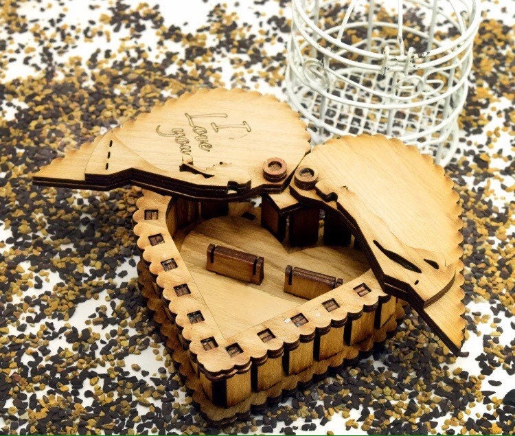 I love you Wooden Love Jewelley Box Special lover gift for Etsy