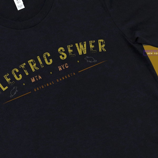 MTA NYC Black T-Shirt - Electric Sewer  - Original Gangsta - Rats - New York City Subway