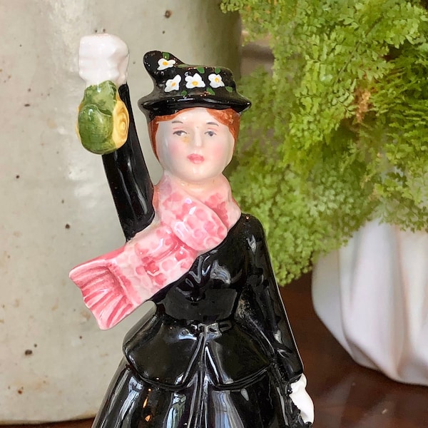 Vintage Disney Mary Poppins missing Umbrella Figurine 1960s Ceramic Made in Japan