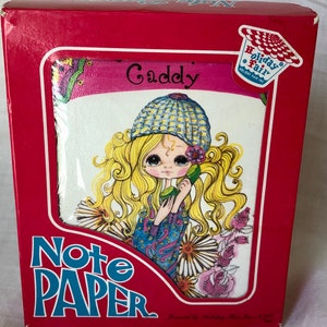 Vintage “Caddy” Big Eyed Girl on Telephone Notepaper – Retro Stationery