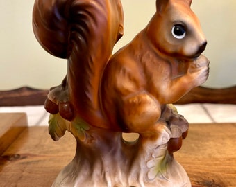Vintage Chalkware Christmas Squirrel