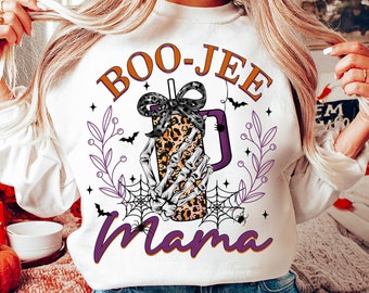 Halloween Boo Jee Mama png, bougie png, Spooky Mama png, Halloween-schedelskelet, Halloween-coquette-strik png, Halloween-moeder png-ontwerpen