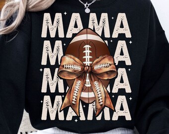 Football Mama Bow png, herfstcoquette boog png, herfst voetbalshirt png, voetbal moeder png, game day sublimatieontwerp, retro voetbal png
