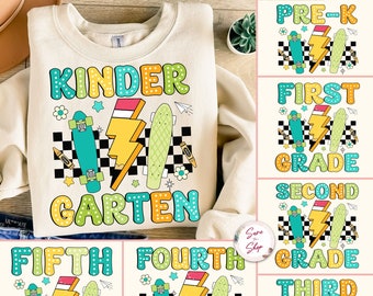 Retro Back to School Png Bundle, Retro Kindergarten Png, First Day Of School Png, Retro Teacher PNG, First/Second/Third Grade Designs