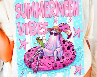 Halloween Summerween Png, Halloween Beach Shirt Design, Ghost Summer Png, Spooky Summer Png, Girly Summer Png