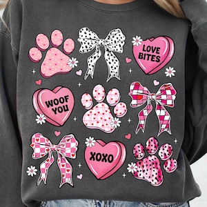 Dog Valentine Coquette Png, Dog Mama Png, Dog Paw Print Heart Png, XOXO valentine, Valentines Day Png, Valentine Shirt Design, Dog Valentine