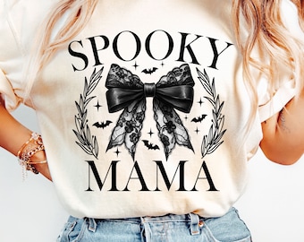 Gruselige Mama Png, Kokette Halloween Png, Gruselige Jahreszeit Png, Retro Halloween Png, Herbst Png, Halloween-Shirt Sublimation Designs Png