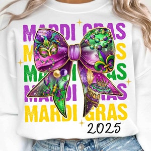 コケット マルディグラ PNG、マルディグラ PNG、マルディ ビーズ ルイジアナ フェスティバル シャツ、ニューオーリンズ カーニバル ボウ、マルディグラ 昇華デザイン