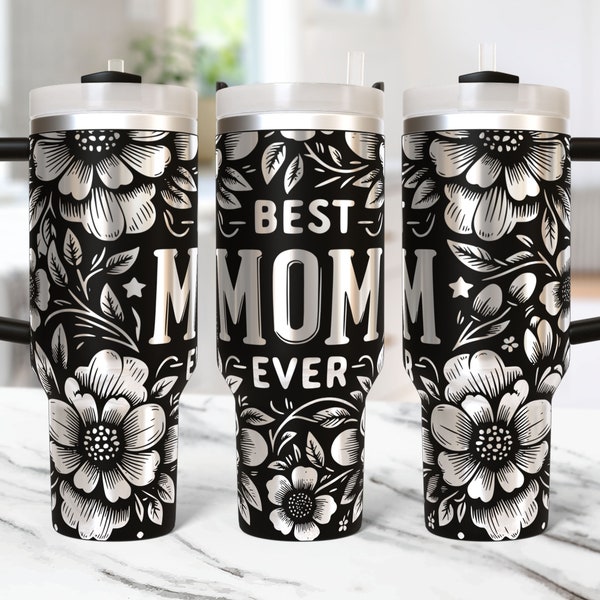 Mother's Day Tumbler Wrap Laser Svg, 40 oz Laser Engraved Mama Tumbler Wrap, Laser Engraving Svg, Floral 40oz Tumbler Laser File Svg Design