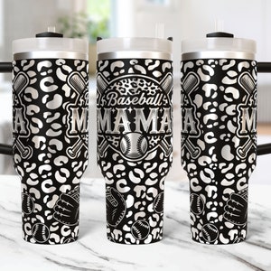Baseball Mom Tumbler Wrap Laser Svg, 40oz Laser Engraved Tumbler Wrap Laser Engraving Svg, Baseball Mama 40 oz Tumbler Laser File Svg Design