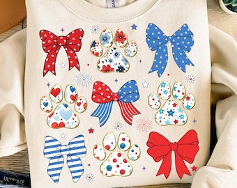Coquette Dog 4th of July Png, Dog Mom Png, Patriotic Png, Dog Paw Print Independence Day Png, Usa Flag Shirt Design, American Dog Lover Gift