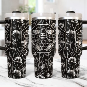Honey Bee Tumbler Wrap Laser Svg 40oz Laser Engraved Honeycomb Tumbler Wrap Floral 40 oz Tumbler Laser File Svg Design Laser Engraving Svg