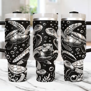 Turtle Tumbler Wrap Laser Svg, 40oz Laser Engraved Sea Baby Turtle Tumbler, Laser Engraving Svg, Summer 40 oz Tumbler Laser File Svg Design