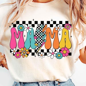 Floral Mama Png, Retro Mama png, Mama lightning bolt png, Mama groovy png, Mothers Day Png, Mama Shirt png Sublimation, Retro Mama Png