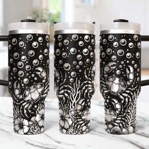 Crab Tumbler Wrap Laser File Svg Ocean 40oz Laser Engraved Crab Tumbler Laser Engraving Svg Summer 40 oz Tumbler Laser Svg Design