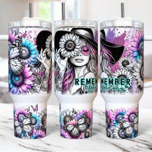 Daily Affirmations 40oz Tumbler Wrap Self Love Mental Health, Positive Affirmations 40 oz Quencher Tumbler PNG, Sublimation Design Templates
