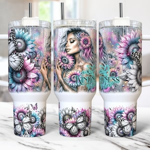 Daily Affirmations 40oz Tumbler Wrap Self Love Mental Health, Sublimation Design Templates, Positive Affirmations Tumbler PNG Download